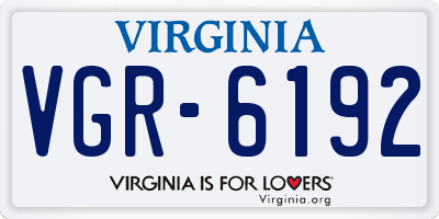 VA license plate VGR6192