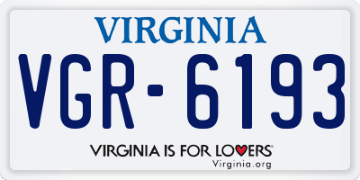 VA license plate VGR6193