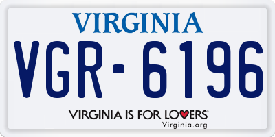 VA license plate VGR6196