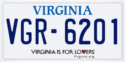 VA license plate VGR6201