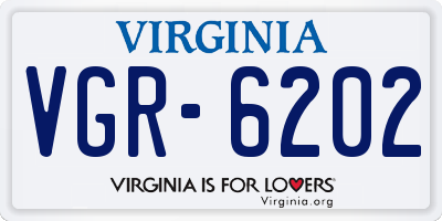 VA license plate VGR6202