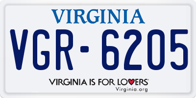 VA license plate VGR6205