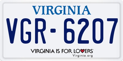 VA license plate VGR6207