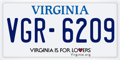 VA license plate VGR6209