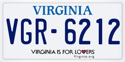 VA license plate VGR6212