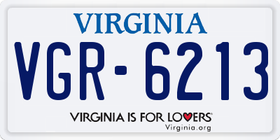 VA license plate VGR6213