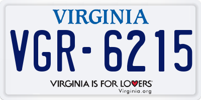 VA license plate VGR6215