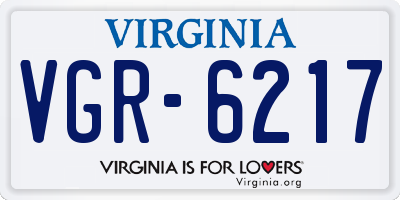 VA license plate VGR6217