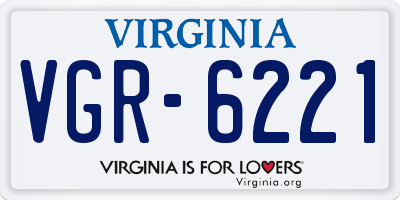 VA license plate VGR6221