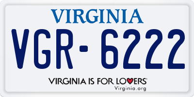 VA license plate VGR6222