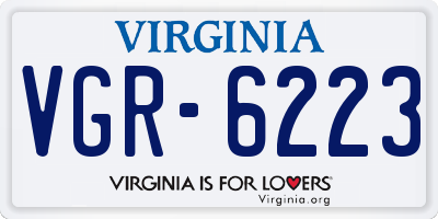 VA license plate VGR6223