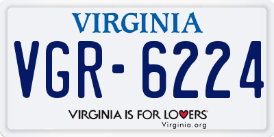VA license plate VGR6224