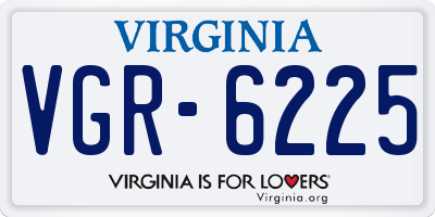 VA license plate VGR6225