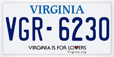 VA license plate VGR6230