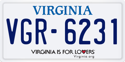 VA license plate VGR6231