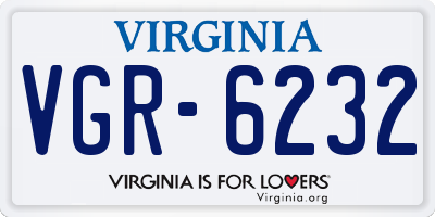 VA license plate VGR6232