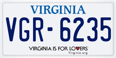 VA license plate VGR6235