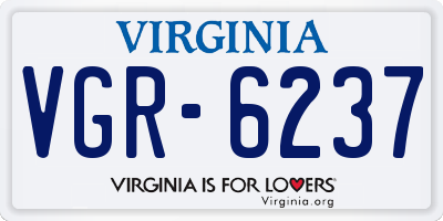 VA license plate VGR6237