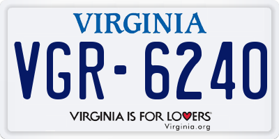 VA license plate VGR6240