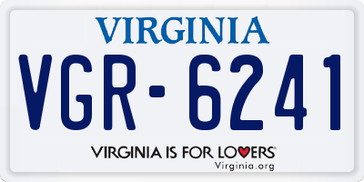 VA license plate VGR6241