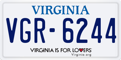 VA license plate VGR6244
