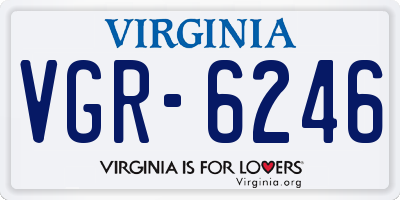 VA license plate VGR6246