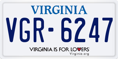 VA license plate VGR6247