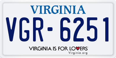 VA license plate VGR6251