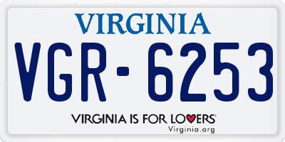 VA license plate VGR6253