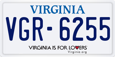 VA license plate VGR6255