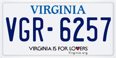 VA license plate VGR6257
