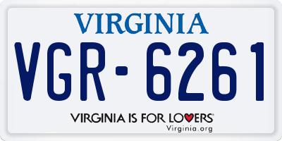 VA license plate VGR6261