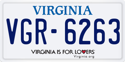 VA license plate VGR6263