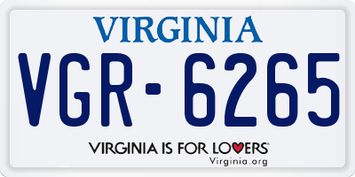 VA license plate VGR6265