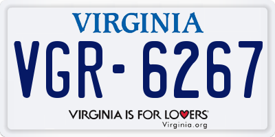 VA license plate VGR6267