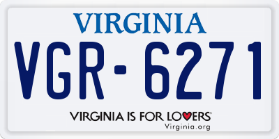 VA license plate VGR6271