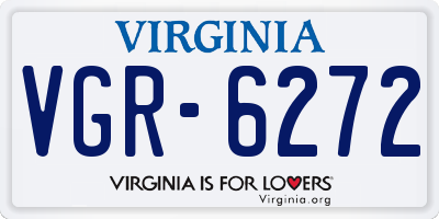 VA license plate VGR6272