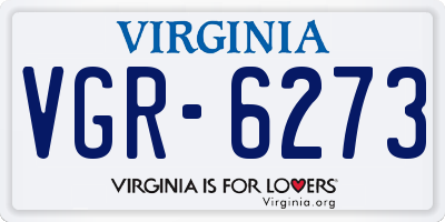 VA license plate VGR6273