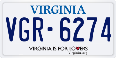 VA license plate VGR6274