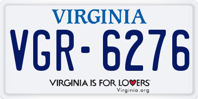 VA license plate VGR6276