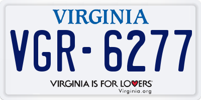 VA license plate VGR6277