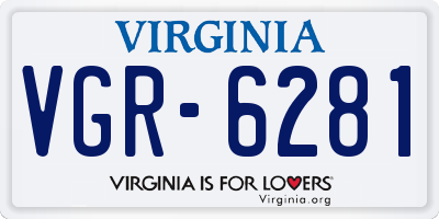 VA license plate VGR6281