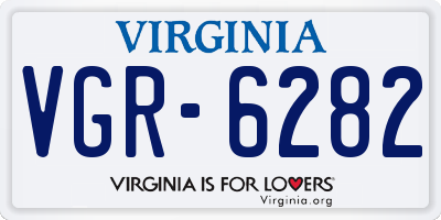 VA license plate VGR6282