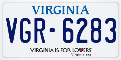 VA license plate VGR6283