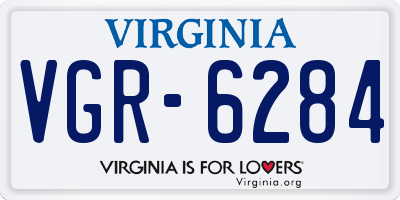 VA license plate VGR6284