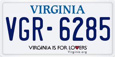VA license plate VGR6285