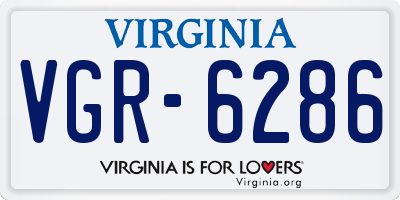 VA license plate VGR6286
