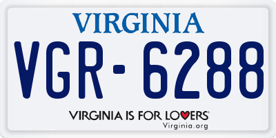 VA license plate VGR6288