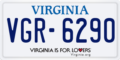 VA license plate VGR6290