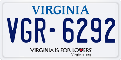 VA license plate VGR6292